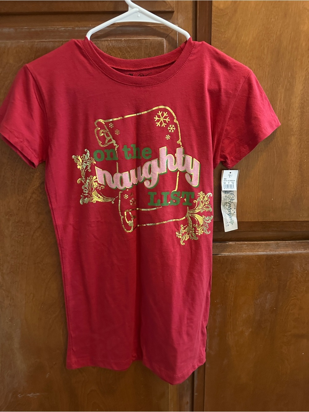 L.O.L. Vintage Red Short Sleeve 'On the Naughty List' Graphic Tee-READ!